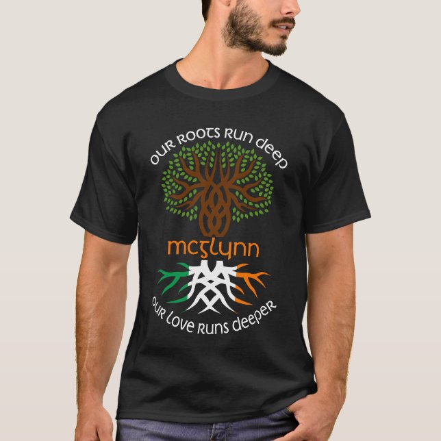 Irish MCGLYNN Family Name Our Love Runs Deeper T-Shirt (Front)