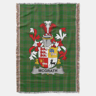 Irish McGrath or McGraw Coat of Arms Family Crest Throw Blanket
