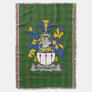 Irish McLysacht or Lysacht Coat of Arms Family Cr Throw Blanket