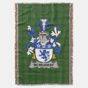 Irish McMurray Coat of Arms Family Crest Ireland Throw Blanket