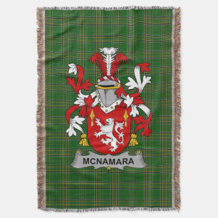 Irish McNamara Coat of Arms Family Crest Ireland Throw Blanket