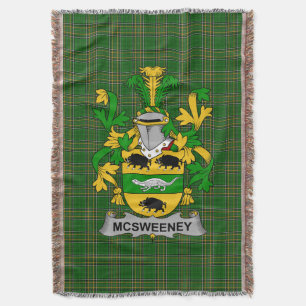 Irish McSweeney Coat of Arms Family Crest Ireland Throw Blanket