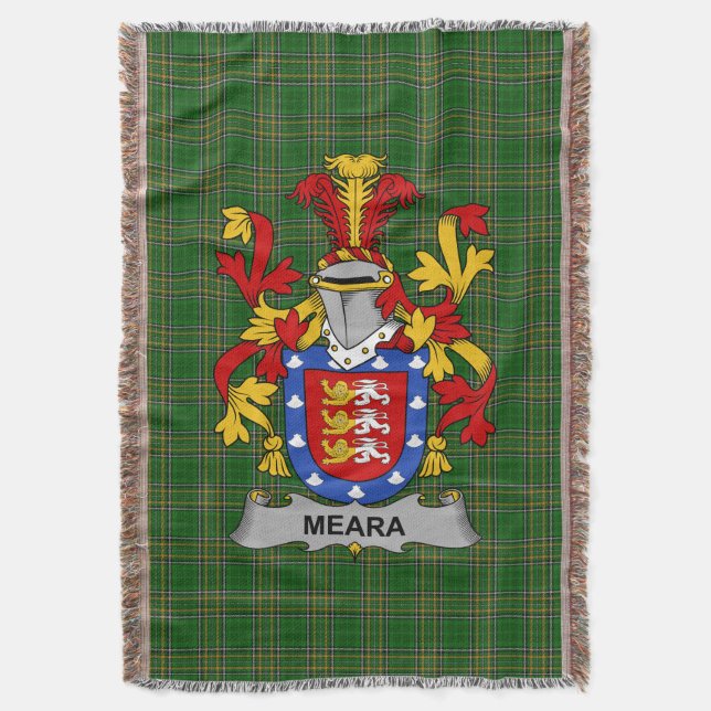  Irish Meara or O_Mara Coat of Arms Family Crest I Throw Blanket (Front Vertical)