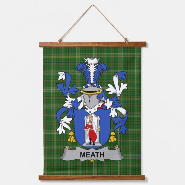 Irish Meath Coat of Arms Family Crest Hanging Tapestry (Front)