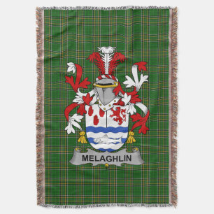 Irish Melaghlin or O_Melaghlin Coat of Arms Famil Throw Blanket
