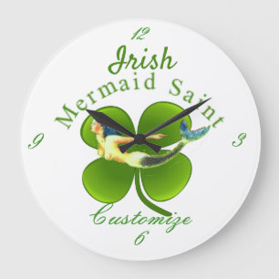 Irish Mermaid Saint Thunder_Cove Large Clock