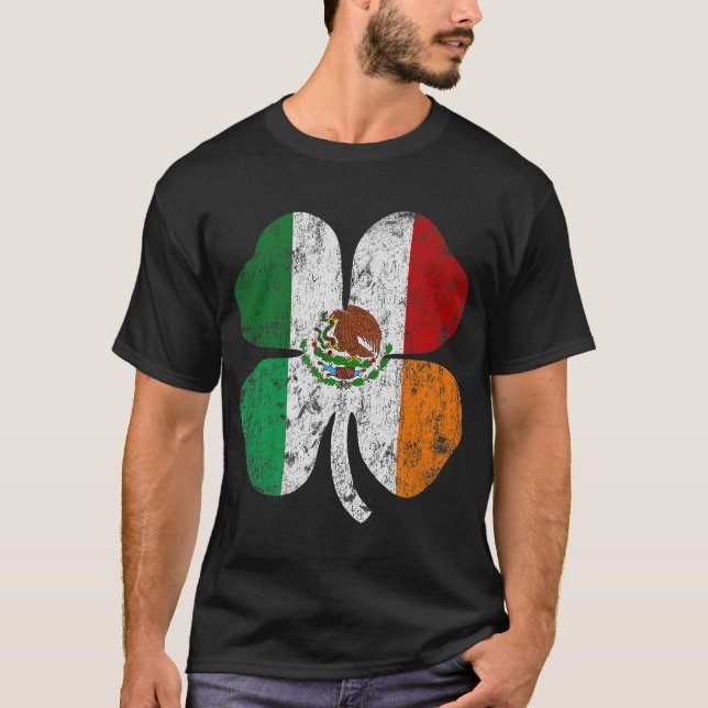 Irish Mexican Flag Mexico Ireland St Patricks Day T-Shirt (Front)