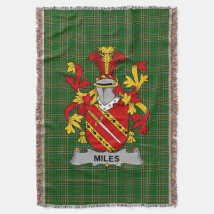 Irish Miles or Moyles Coat of Arms Family Crest I Throw Blanket
