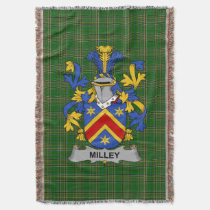 Irish Milley or O_Millea Coat of Arms Family Cres Throw Blanket