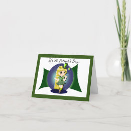 Irish Miss Folded Holiday Card