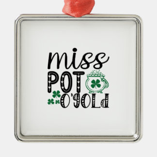 Irish Miss Pot O Gold Metal Tree Decoration