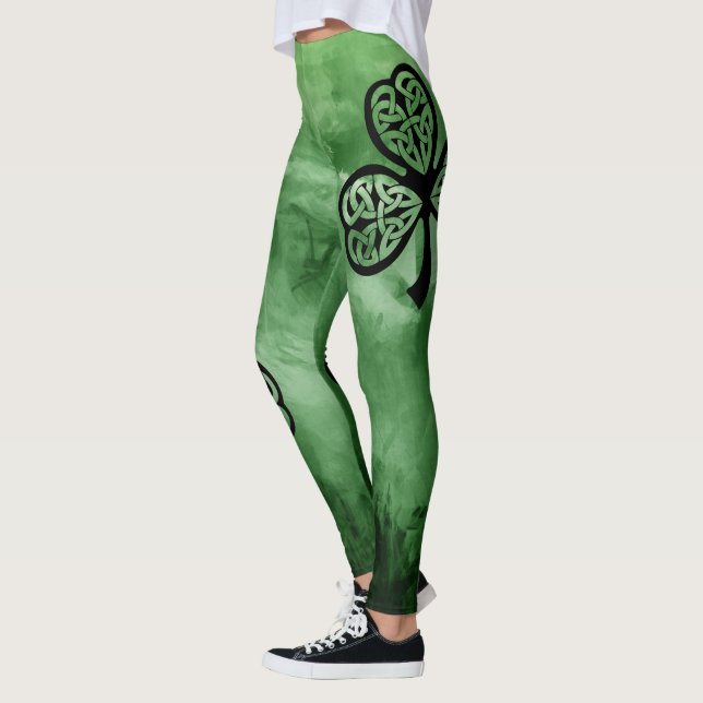 IRISH MIST MAGICAL CELTIC SHAMROCK Saint Patrick's Leggings (Left)