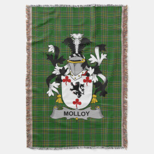 Irish Molloy or O_Mulloy Coat of Arms Family Cres Throw Blanket