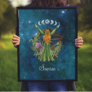 Irish Moon Goddess Poster