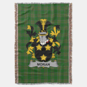  Irish Moran or O_Moran Coat of Arms Family Crest  Throw Blanket