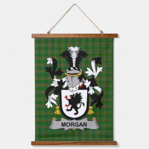 Irish Morgan Coat of Arms Family Crest Hanging Tapestry