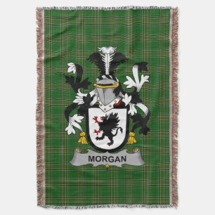 Irish Morgan Coat of Arms Family Crest Ireland Throw Blanket