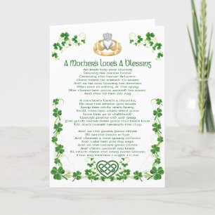 Irish Mothers Love is A Blessing Card