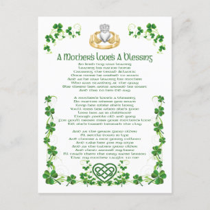 Irish Mothers Love is A Blessing Postcard