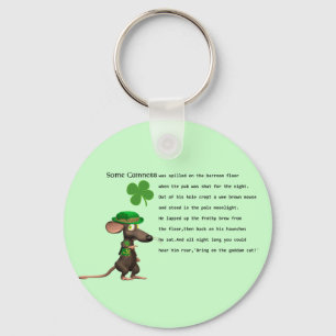 Irish Mouse drinking beer Key Ring