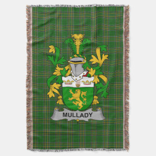  Irish Mullady or O_Mullady Coat of Arms Family Cr Throw Blanket