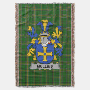 Irish Mullins or O_Mullins Coat of Arms Family Cr Throw Blanket