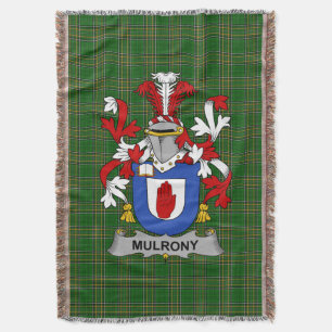 Irish Mulrony or O_Mulroney Coat of Arms Family C Throw Blanket