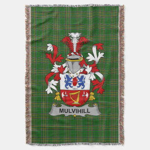 Irish Mulvihill or O_Mulvihill Coat of Arms Famil Throw Blanket