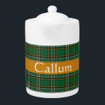 Irish National Tartan  Personalised<br><div class="desc">Celebrate your love of all things Ireland with this teapot featuring the Irish National tartan pattern. Personalise with name or welcome message on centre text band</div>