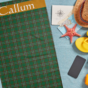 Irish National Tartan Personalised Beach Towel