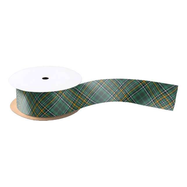 Irish National Tartan Plaid Pattern Satin Ribbon (Spool)