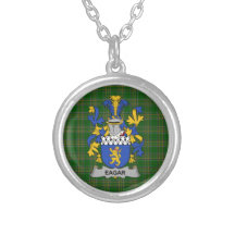 Irish Necklace Eagar Coat of Arms Family Crest