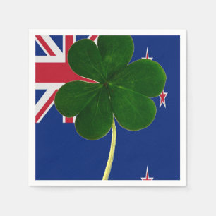 Irish New Zealand Flag Shamrock Clover St. Patrick Napkin