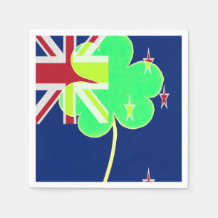 Irish New Zealand Flag Shamrock Clover St. Patrick Napkin