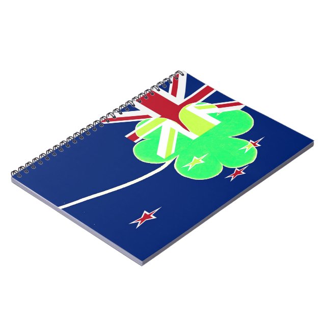 Irish New Zealand Flag Shamrock Clover St. Patrick Notebook (Left Side)