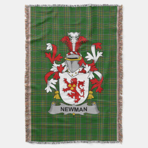 Irish Newman Coat of Arms Family Crest Ireland Throw Blanket