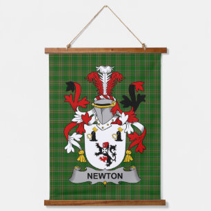 Irish Newton Coat of Arms Family Crest Hanging Tapestry