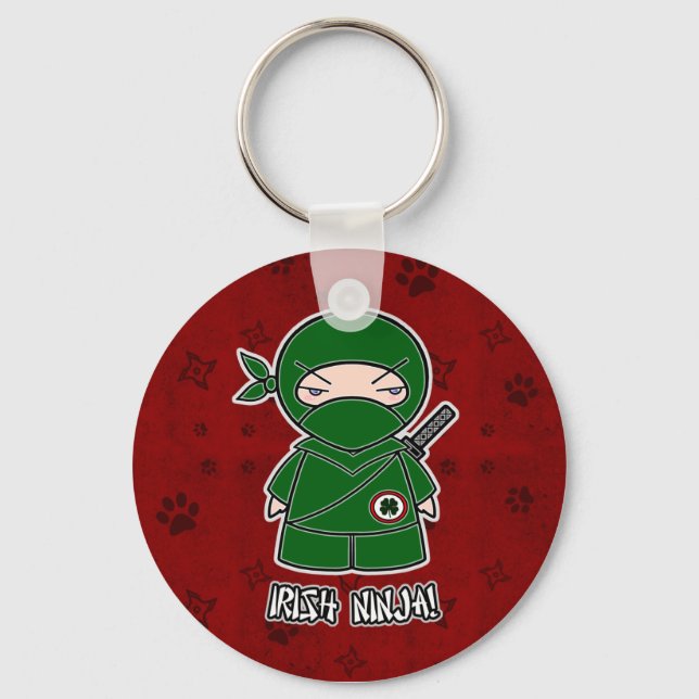 Irish Ninja! In Red Keychain (Front)