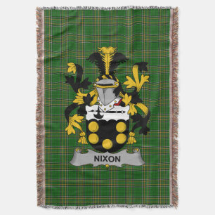 Irish Nixon Coat of Arms Family Crest Ireland Throw Blanket