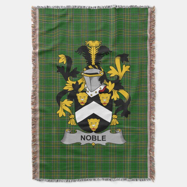  Irish Noble Coat of Arms Family Crest Ireland Throw Blanket (Front Vertical)