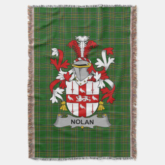Irish Nolan or O_Nowlan Coat of Arms Family Crest Throw Blanket