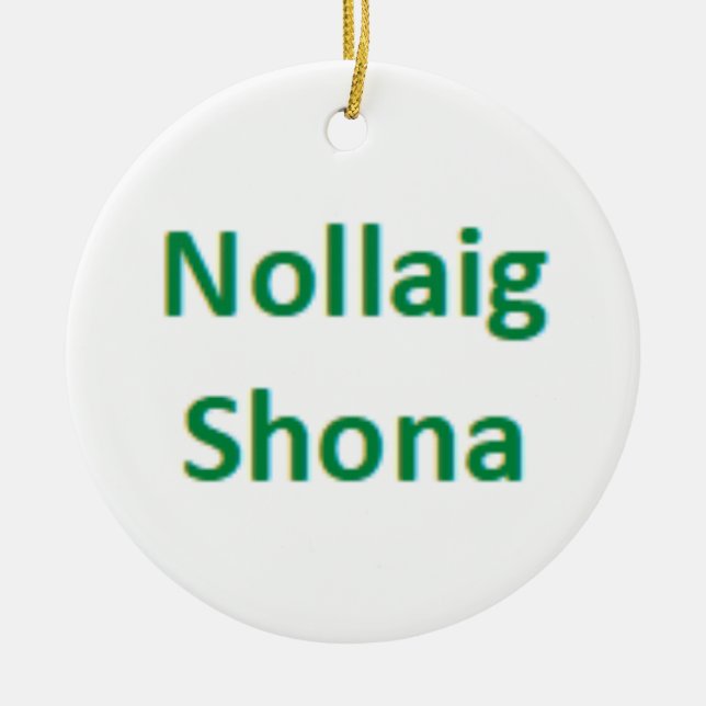 irish nollaig shona ceramic tree decoration (Front)
