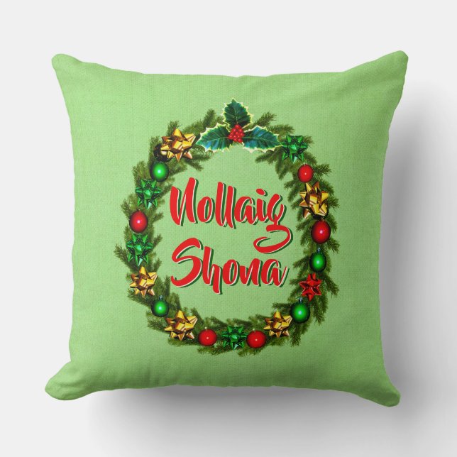 Irish Nollaig Shona Merry Christmas Cushion (Front)