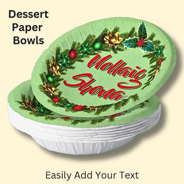Irish Nollaig Shona Merry Christmas  Paper Plate (Creator Uploaded)