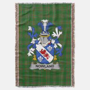Irish Nowland Coat of Arms Family Crest Ireland Throw Blanket