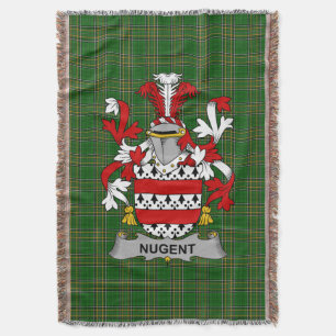Irish Nugent Coat of Arms Family Crest Ireland Throw Blanket