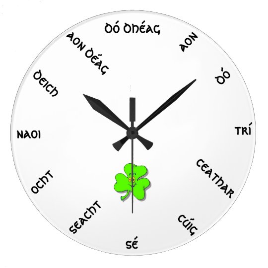 Irish Numbers Wall Clock arc Zazzle.co.uk
