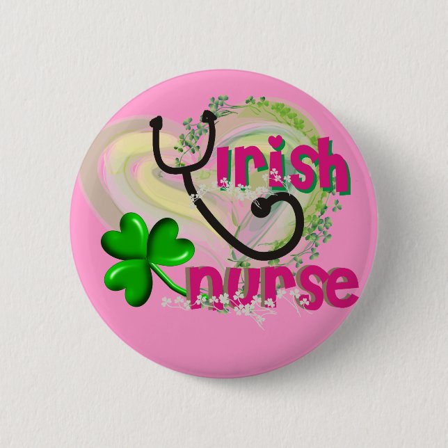 Irish Nurse Artsy Heart Gifts 6 Cm Round Badge (Front)