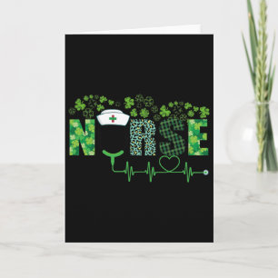 Irish Nurse Shamrock Stethoscope St Patrick's Day Card