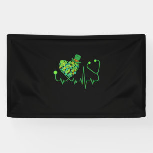 Irish Nurse St Patricks Day Tee Stethoscope & Hear Banner